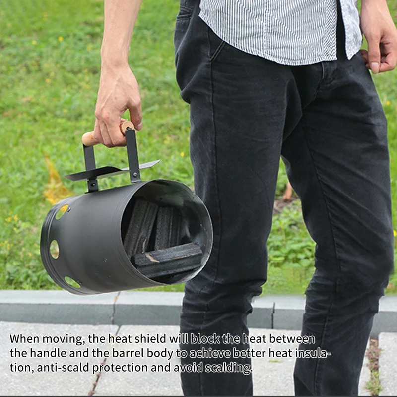 Hot-Outdoor Bbq Rack Tools Outdoor Kitchen Barbecue Fire Camino Starter Bucket Fast Charcoal Accensione Barile Forno In Carbonio