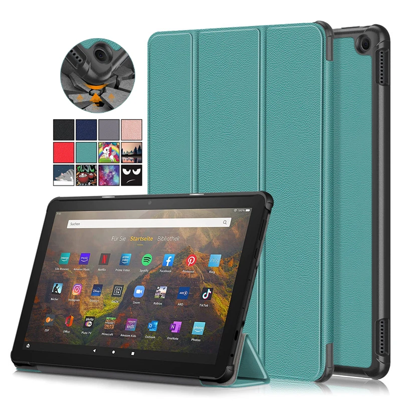 Per Amazon Fire Hd 10 Case 2023 10.1 Pollici Supporto Tri-Pieghevole Magnetico Smart Folio Cover Per Amazon Fire Hd 10 2023 Custodia Per Tablet