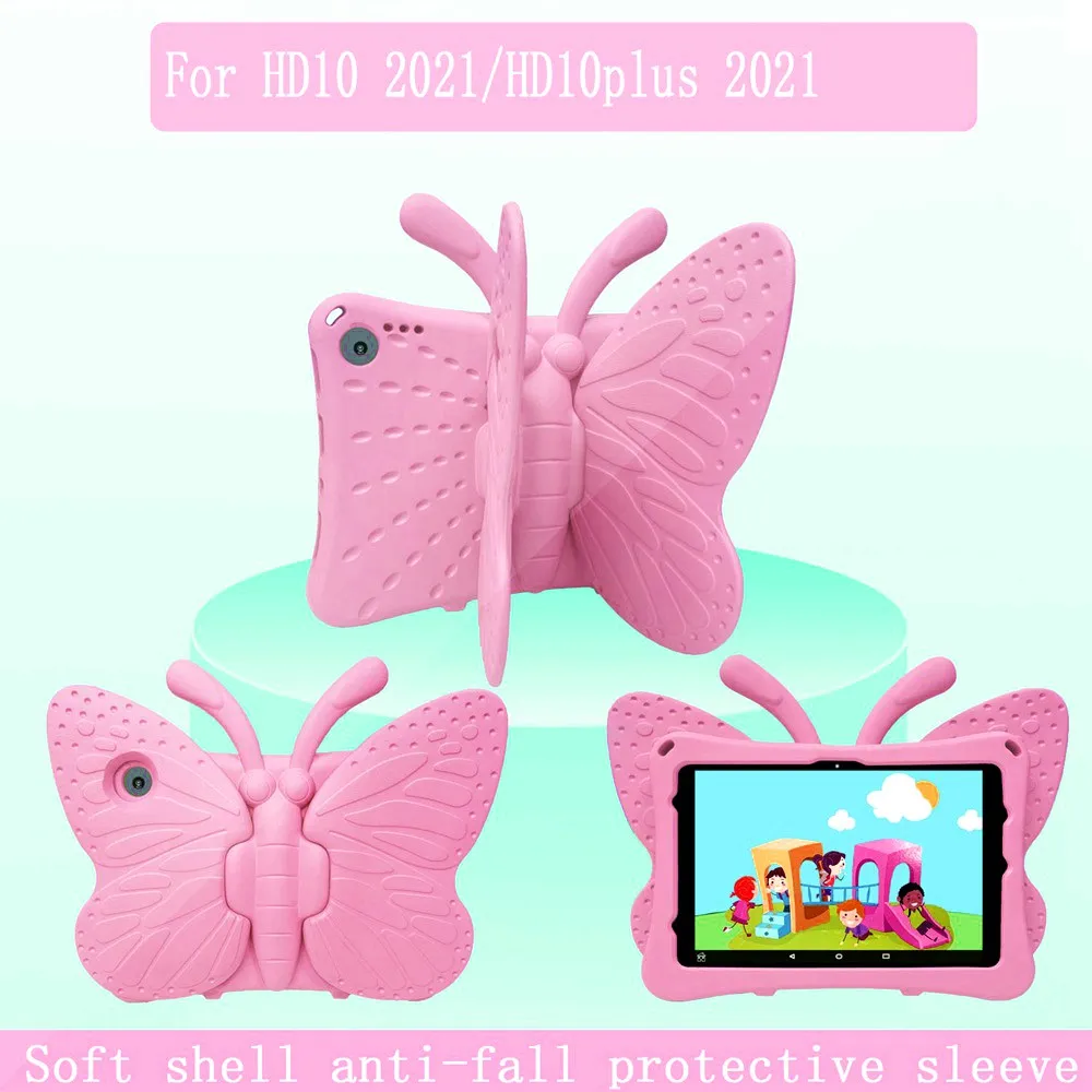Per Amazon Kindle Fire Hd 10 2021/11A Generazione 10.1 "Eva Butterfly Kids Cover Per Kindle Fire Hd10 Plus 2021 T76N2B T76N2P