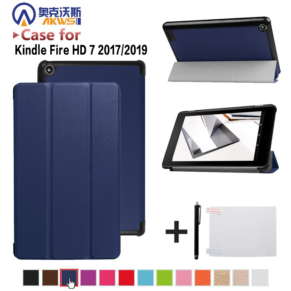 Per Kindle Fire Hd 7 Custodia Con Copertura Sottile Per Riattivazione Automatica Del Sonno Per Fire Hd7 2017 2019 Magnetic Funda Capa