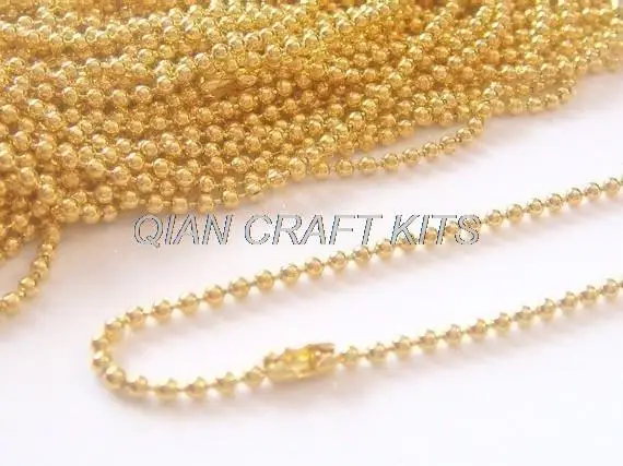 50 Yards Oro O Argento, Nero Placcato Sfera Catene Collana 1.5Mm Ideale Per Scrabble Tiles, Piastrelle Di Vetro Ciondolo, Tappi Di Bottiglia