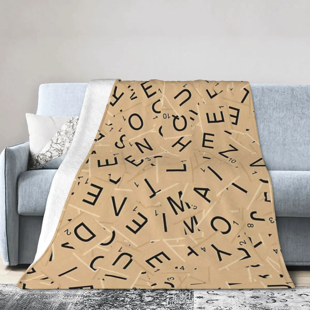 Scrabble Tiles Jigsaw Bed Coperta Copriletto Coperta Di Lusso Coperta Di Flanella Coperta Per Aria Condizionata