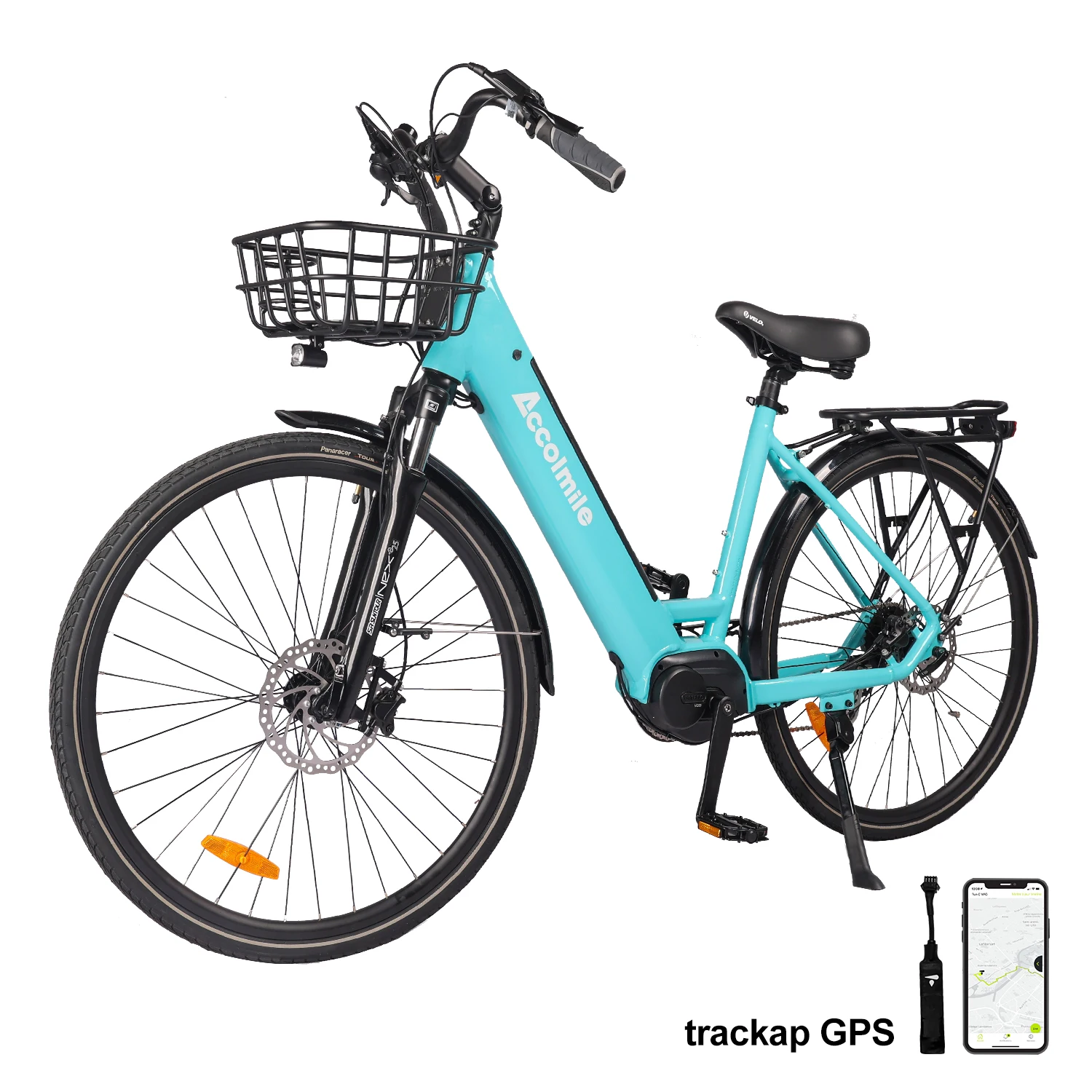 Accolmile Electric City Bike 28 "700C Electric Assisted Ebike M200 250W Mid Motor 36V 15Ah Batteria Agli Ioni Di Litio Con Funzione Gps