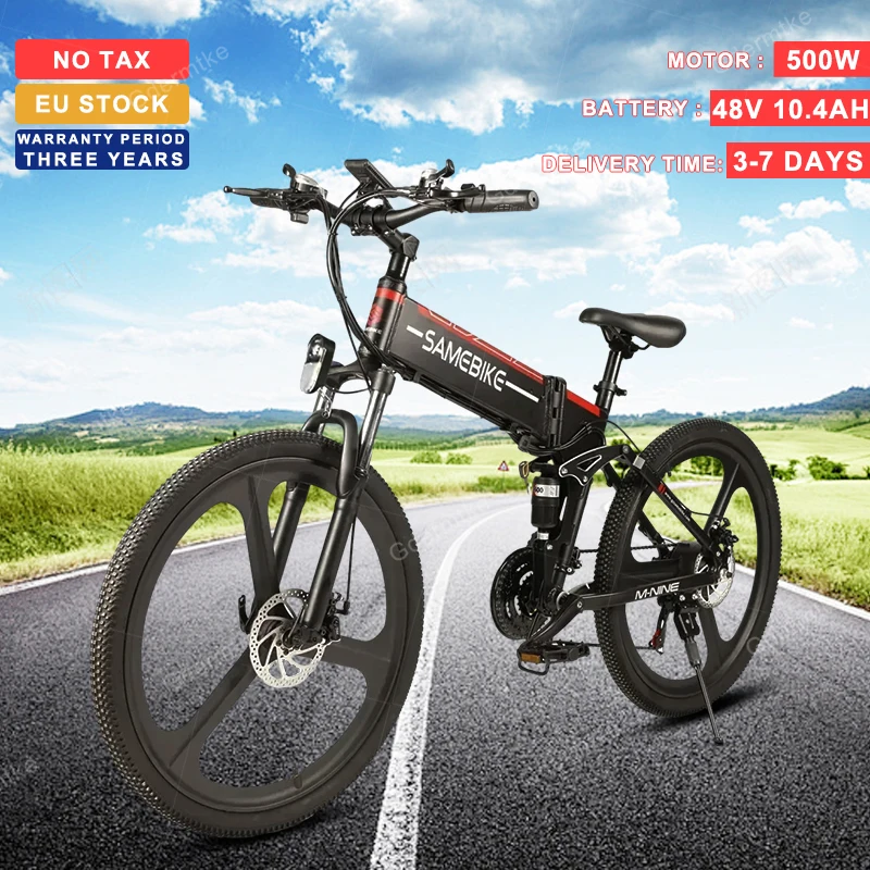 Lo26 Eu Warehouse Ebike 500W 48 V10.4Ah Batteria Al Litio Mountain Bicicletta Elettrica 26 Pollici Pneumatico 21 Velocità Bici Elettrica Pieghevole