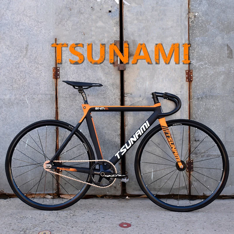 Tsunami Bici A Scatto Fisso Snm300 Telaio Da Corsa Pista Bicicletta A Raggi Piatti Ruote Telaio In Lega Di Alluminio 700C 23C Pneumatici