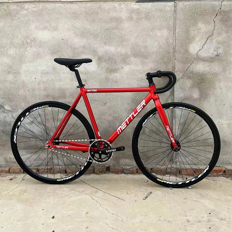 Fai Da Te Fixie Bikes Racing Single Speed Track Bike Bicicletta A Scatto Fisso Lega Di Alluminio 52Cm Frameset 700C Windbreaker Wheels Ciclismo
