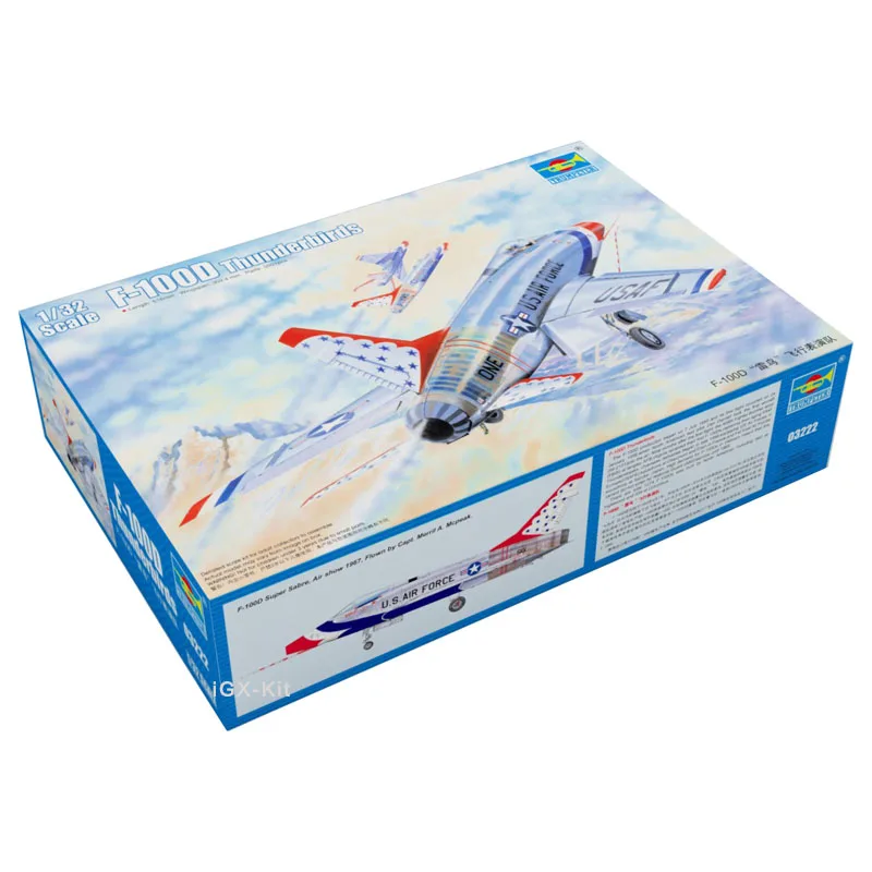 Trumpeter 03222 Scala 1:32 F-100D Thunderbirds Air Show Aircraft Toy Gift Hobby Military Assembly Kit Di Costruzione Di Modelli In Plastica