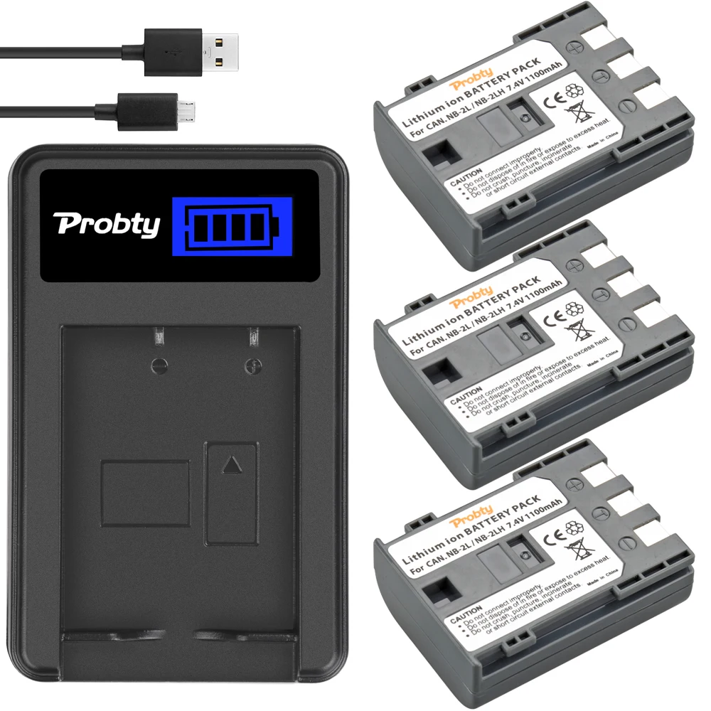 Nb-2Lbattery E Caricabatteria Per Canon Eos Digital 350D/400D Rebel Xt Xti Nb-2Jh Nb-2L Zr-100 Zr100 Zr200 Zr300 Zr400 Zr500 Zr600 Zr700
