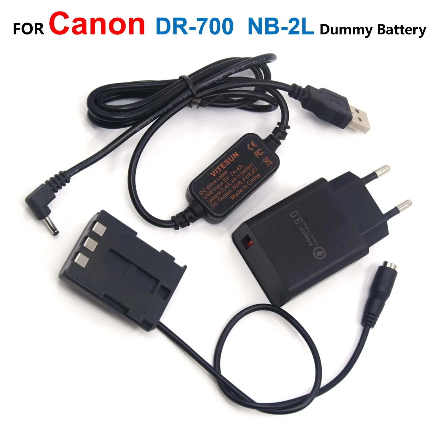 Dr-700 Nb-2L 2Lh Batteria Falsa + Cavo Usb Power Bank Ack-700 + Caricabatterie Per Canon S45 S60 S70 S80 S50 G7 G9 Eos 350D 400D Rebel Xt