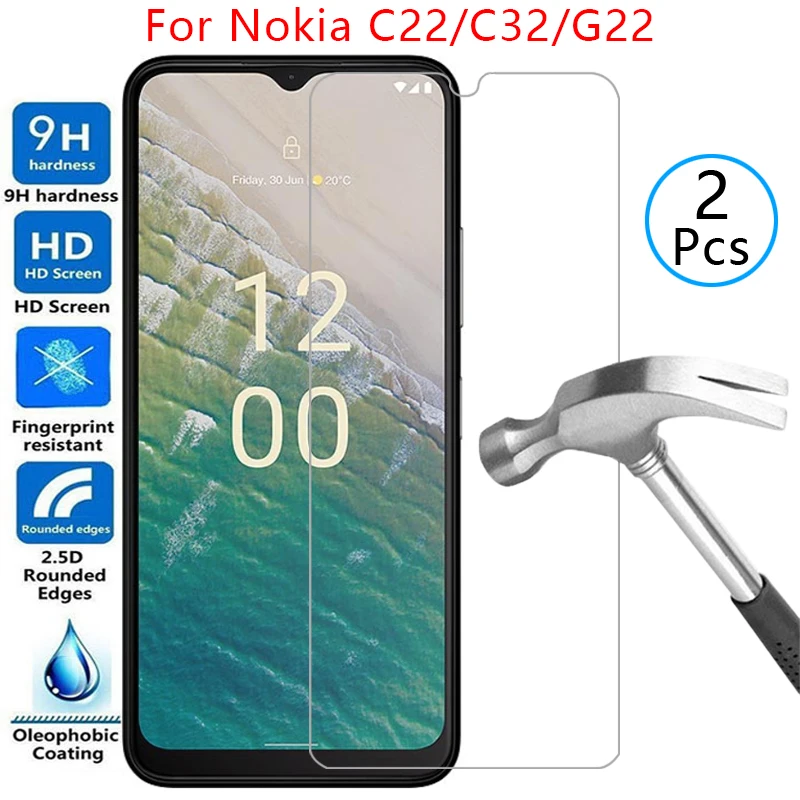 Custodia Protettiva Per Schermo In Vetro Temperato Per Nokia C22 C32 G22 Cover Su Nokia C22 Nokia C32 Nokia G22 G C 22 32 22C 32C 22G Phone Coque