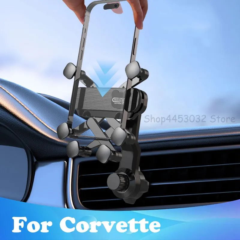 Gravity Car Phone Holder Per Corvette C1 C2 C3 C4 C5 C5 C6 C7 C6-R C8 Air Vent Clip Mount Extension Accessori Di Supporto Gps