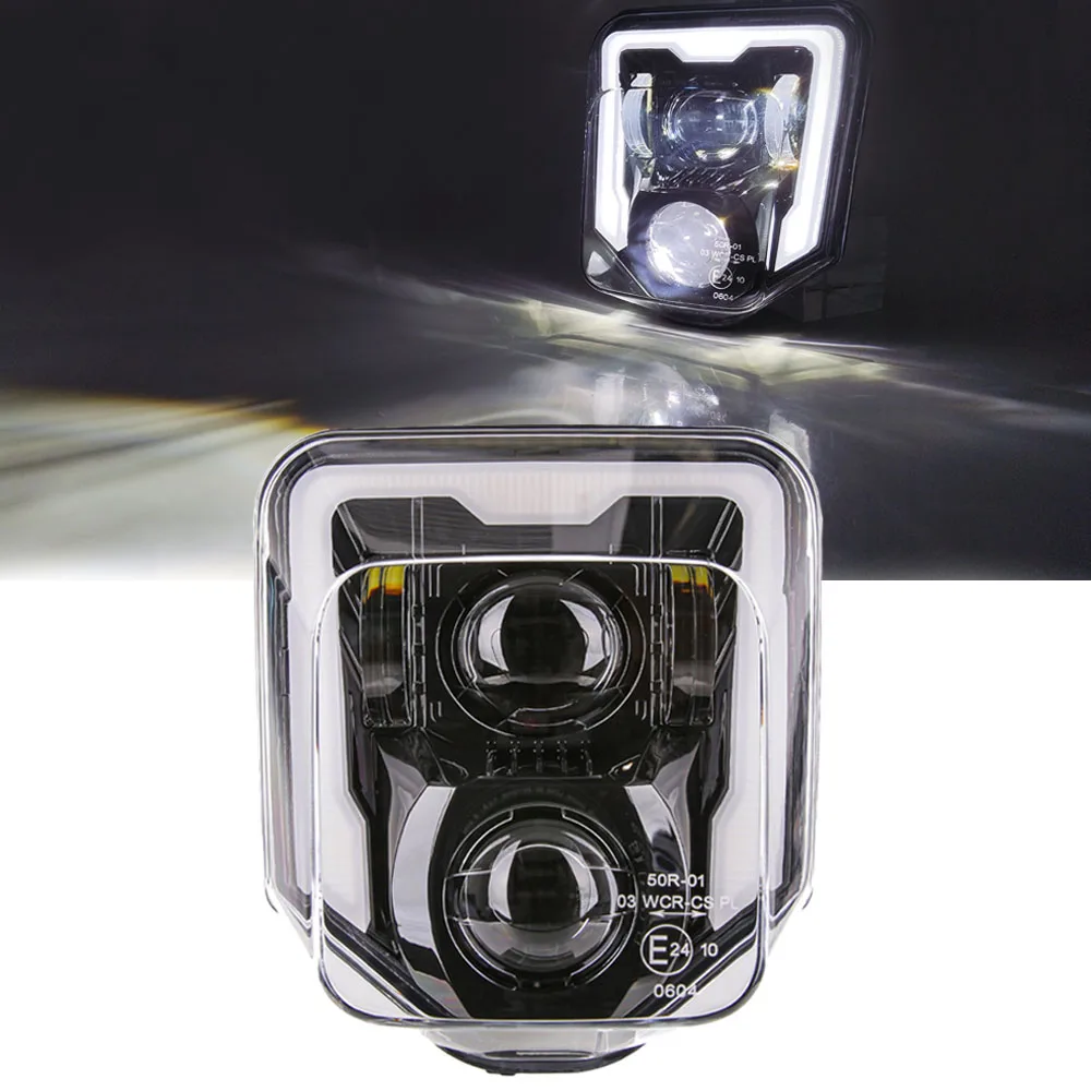 Motocross Enduro Dual Sport Luce E24-Mark Moto Faro A Led Per Husqvarna Te Fe Tc Fc 125 250 300 350 450 501 250I 300I.