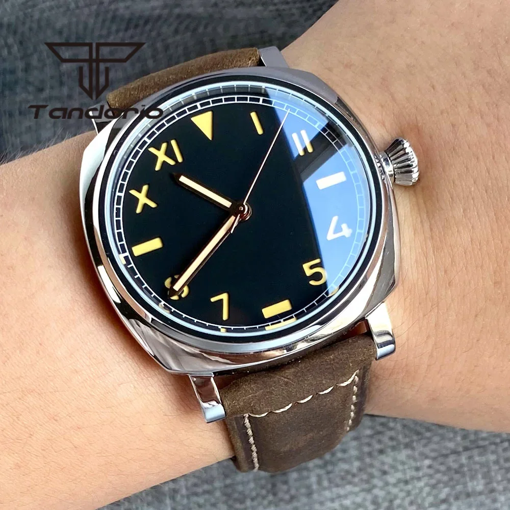 Tandorio 42Mm Lucido Quadrato Nh35A Pt5000 Orologio Subacqueo Automatico Da Uomo 200M Impermeabile California Dial Sapphire Crystal