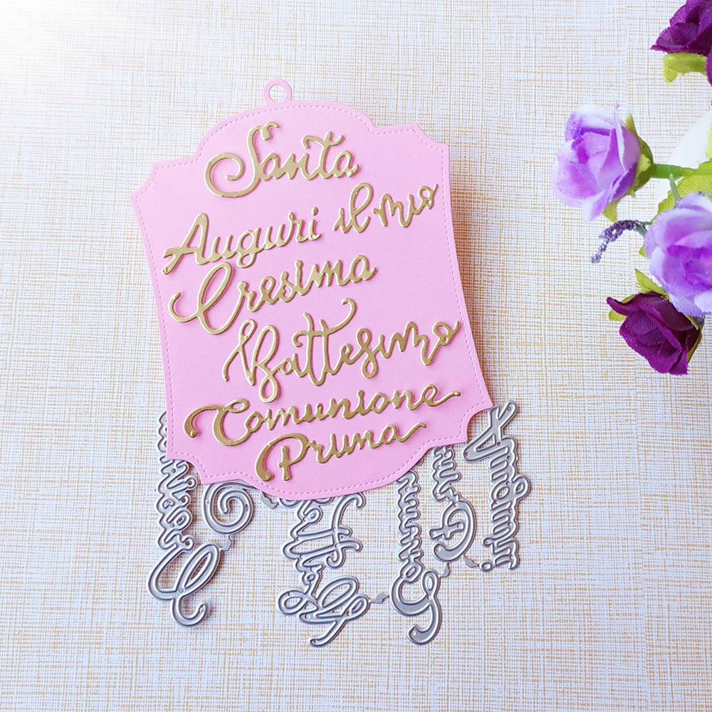 Nuovo 7 Benedizione E Saluti Italiani Fustelle Scrapbook Decorazione Album Fotografico In Rilievo Decorazione Creazione Di Carte Artigianato Fai Da Te