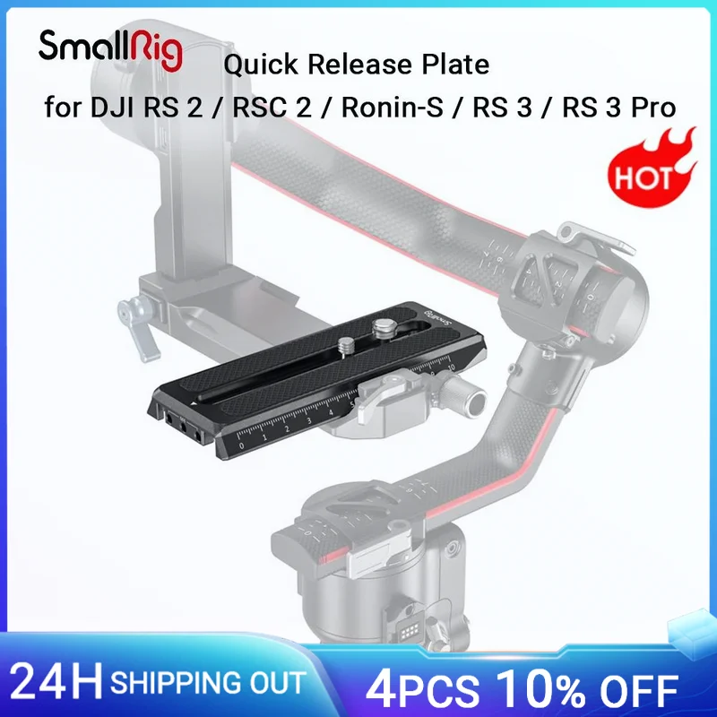 Piastra A Sgancio Rapido Smallrig Manfrotto Per Dji Rs3 / Rs3 Pro/ Rs 2/ Rsc 2/Ronin-S Gimbal Con Foro Filettato 1/4-3158B