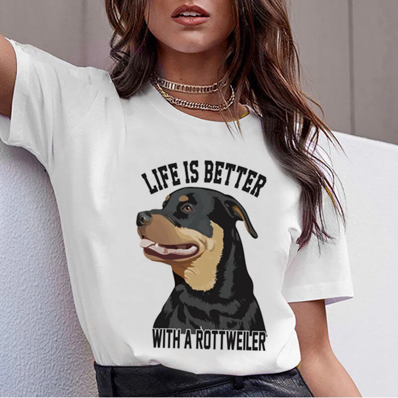 Bull Terrier Rottweiler Kawaii T Shirt Donna Beagle Border Collie Mal"T-Shirt Divertente Carino Whippet Levriero Tshirt Donna