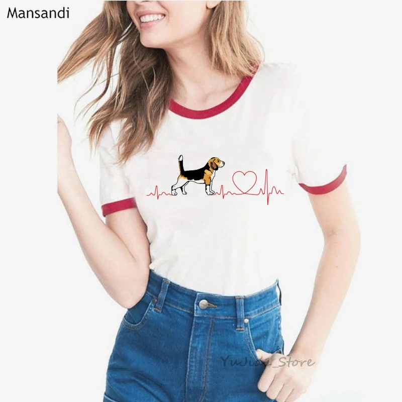 Bull Terrier Rottweiler Kawaii T Shirt Donna Beagle Border Collie Mal"T-Shirt Divertente Carino Whippet Levriero Tshirt Donna