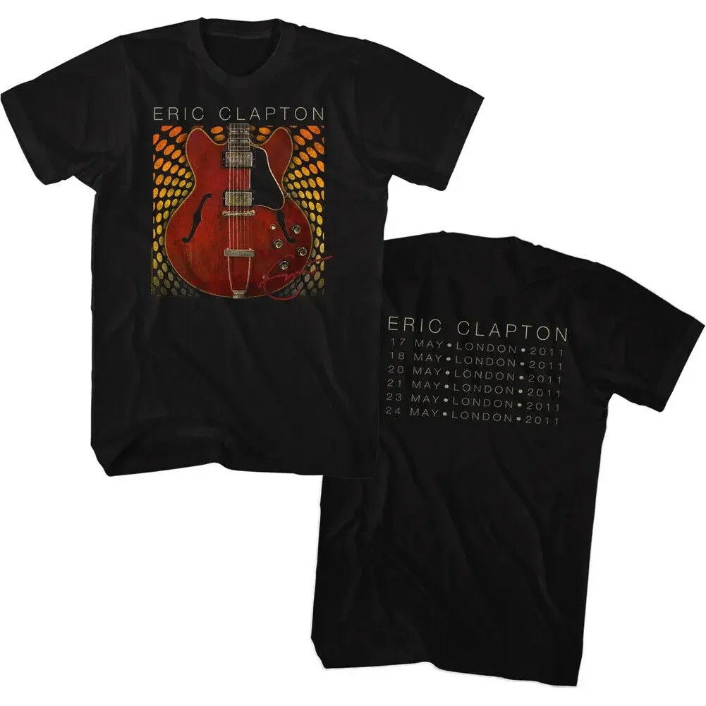 Eric Clapton Gibson Les Paul London Tour May 2011 Maglietta Da Uomo Rock & Blues