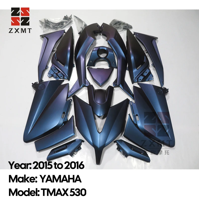 Zxmt Kit Carenatura Completa Carrozzeria In Plastica Abs Per 2015 2016 Yamaha Tmax 530 Iron Max 15 16 Matte Chameleon Purple Blue Paint Design