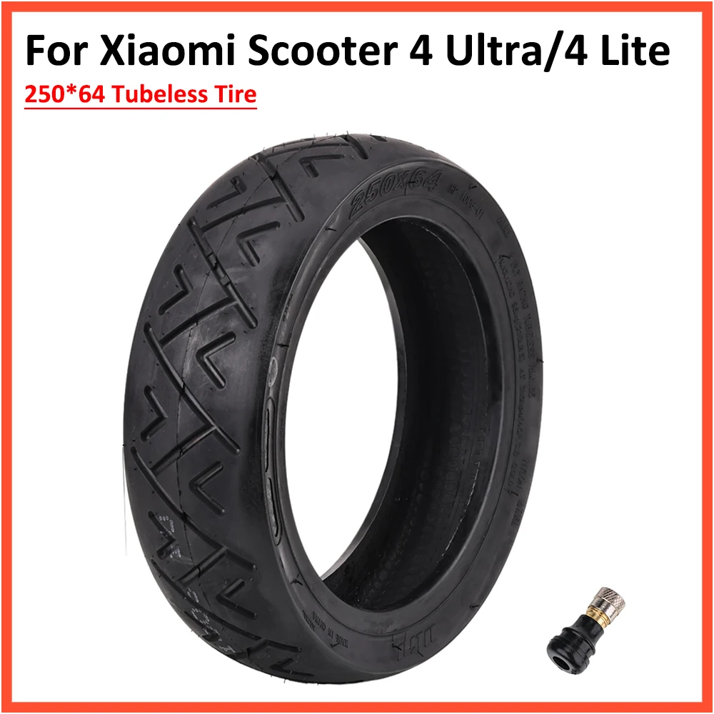 Pneumatico Tubeless City Road 250*64 Per Xiaomi 4 Ultra Electric Scooter 4 Lite 10 Pollici 250X64 Pneumatico Sottovuoto Rinforzato