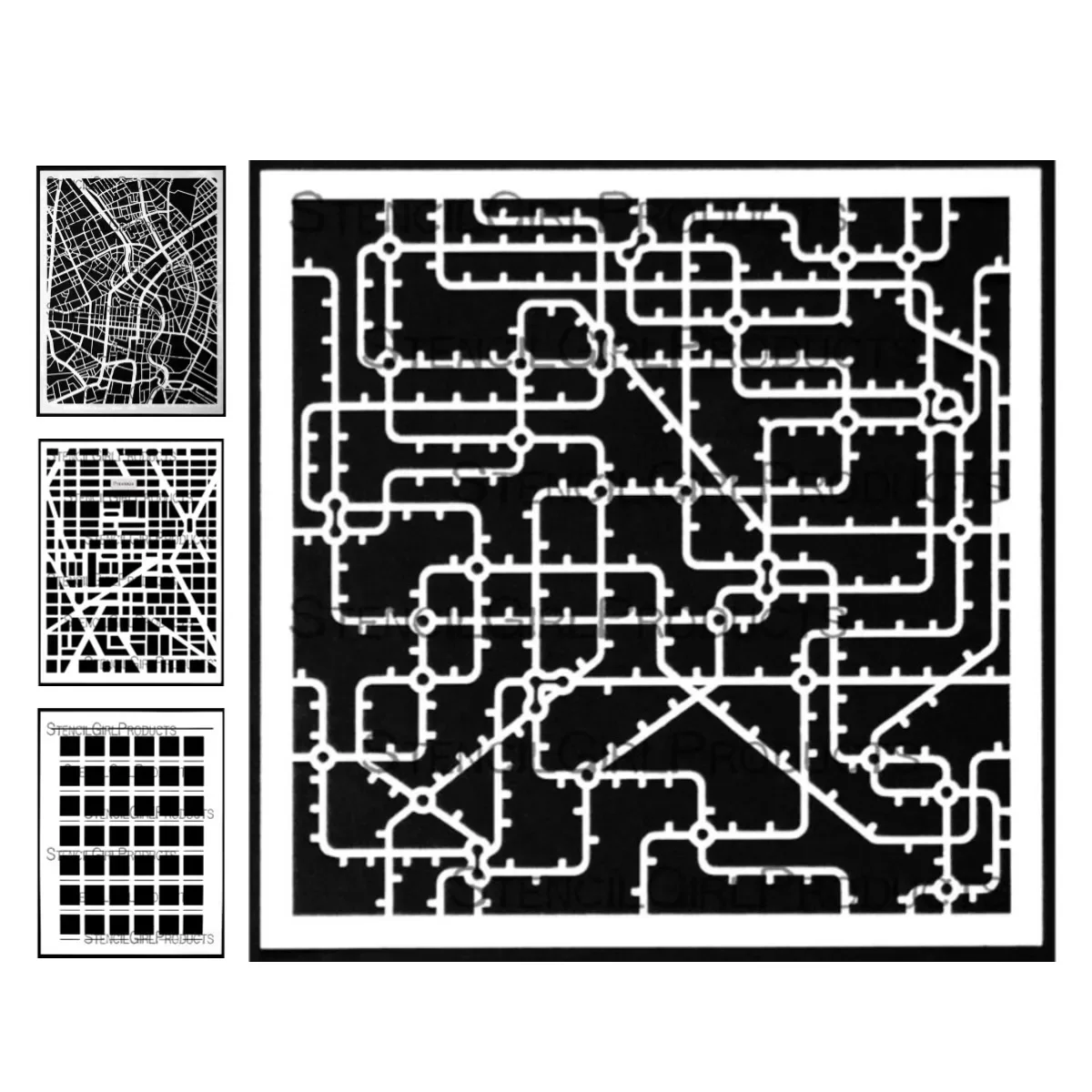 City Map Mask Swatch Grid Pattern Stencil Riutilizzabili Fatti A Mano Fai Da Te Decorazioni Natalizie Carte Diario Artigianato Di Carta Disegno Cartel