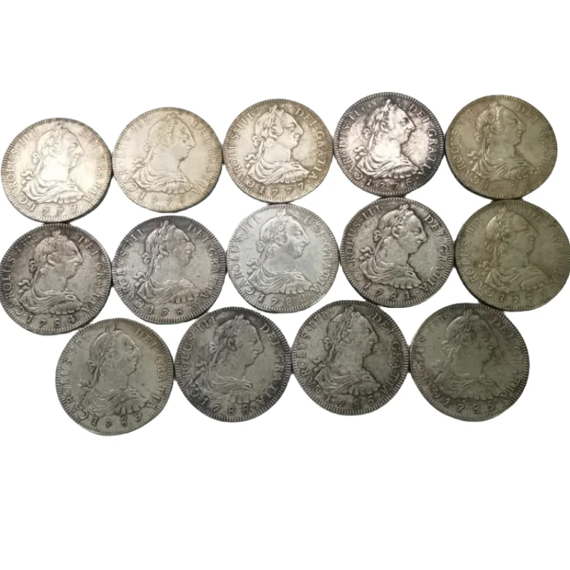 Bolivia 8 Reales - Charles Iii Moneta Da Copia Placcata Argento 14 Datteri Tra Cui Scegliere (1774-1789)