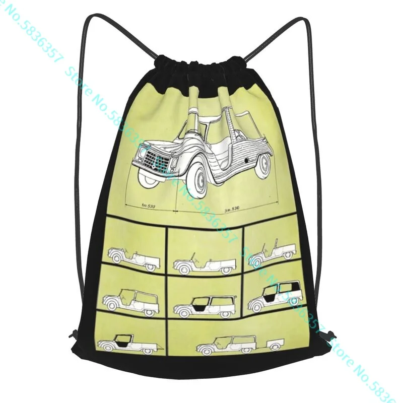 Maglia Tributo Citroen Mehari Auto Mito Anni 70 01 Zaino Con Coulisse Vintage Training 3D Printing Borsa Sportiva Multifunzione