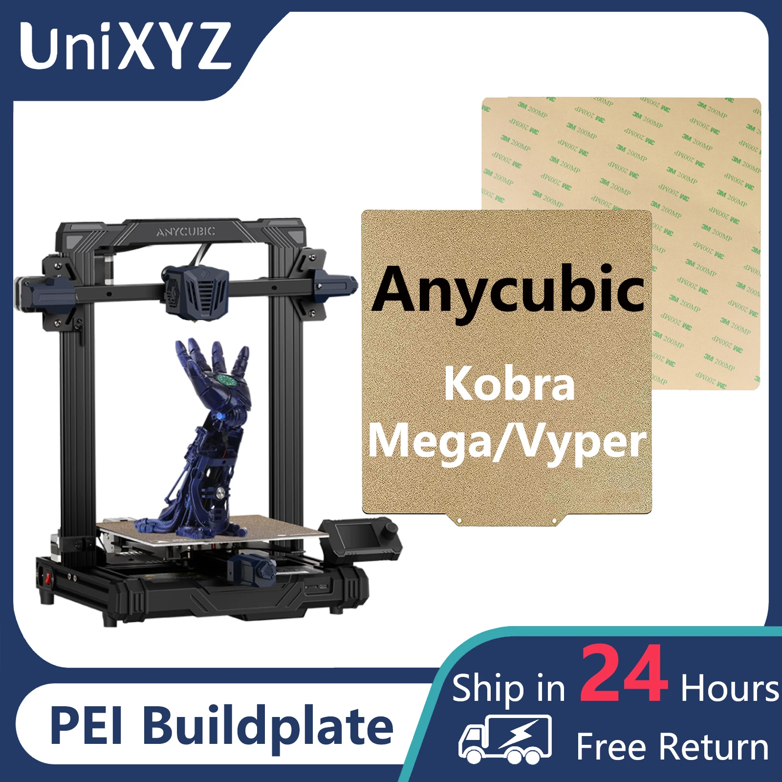 Piastra Strutturata Pei Buildplate Con Base Magnetica Per Anycubic I3 Mega/ Mega S/ Vyper/ Kobra 2 Max Neo Go Plus Foglio Di Stampa Flessibile