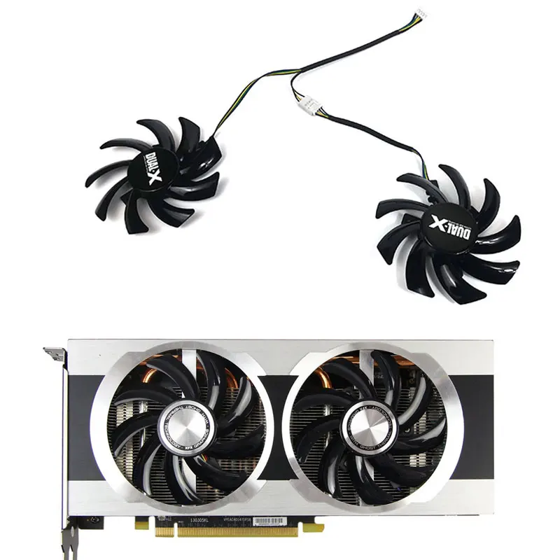 Zaffiro 85Mm 4Pin Fdc10H12S9-C Fd7010H12S Per R9 270X 280X Xfx R9 280X 390/390X 8G Rx470 Rx570 Rx580 Ventola Doppia Ventola Di Raffreddamento