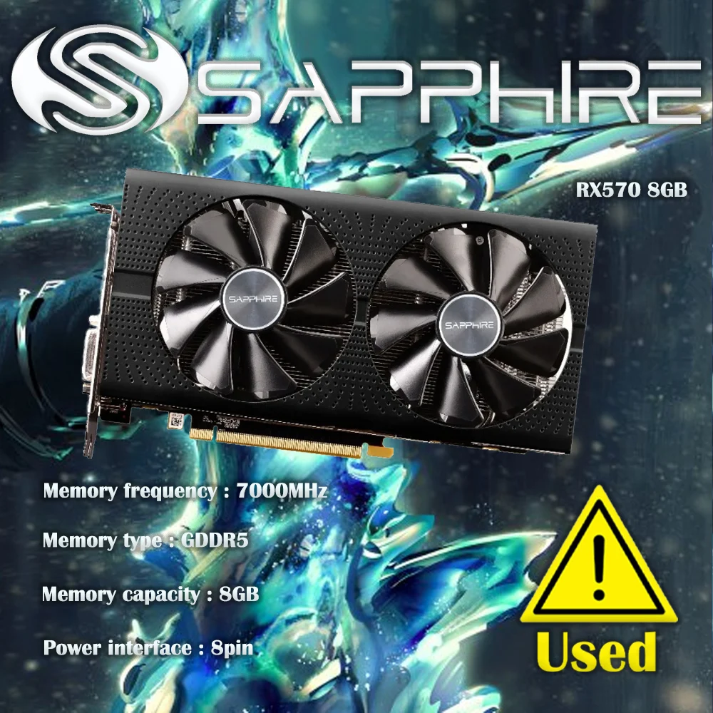 Scheda Grafica Sapphire Rx570 8Gb 7000Mhz Gddr5 256Bit Hdmi + Dvi + Dp * 3 Pci-X16 Express3 Usato