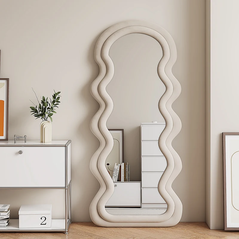 Vanità In Piedi Specchio Ondulato Soggiorno Specchio Estetico Per Tutto Il Corpo Camera Da Letto Grande Nordic Specchio Grande Da Terra Home Decor