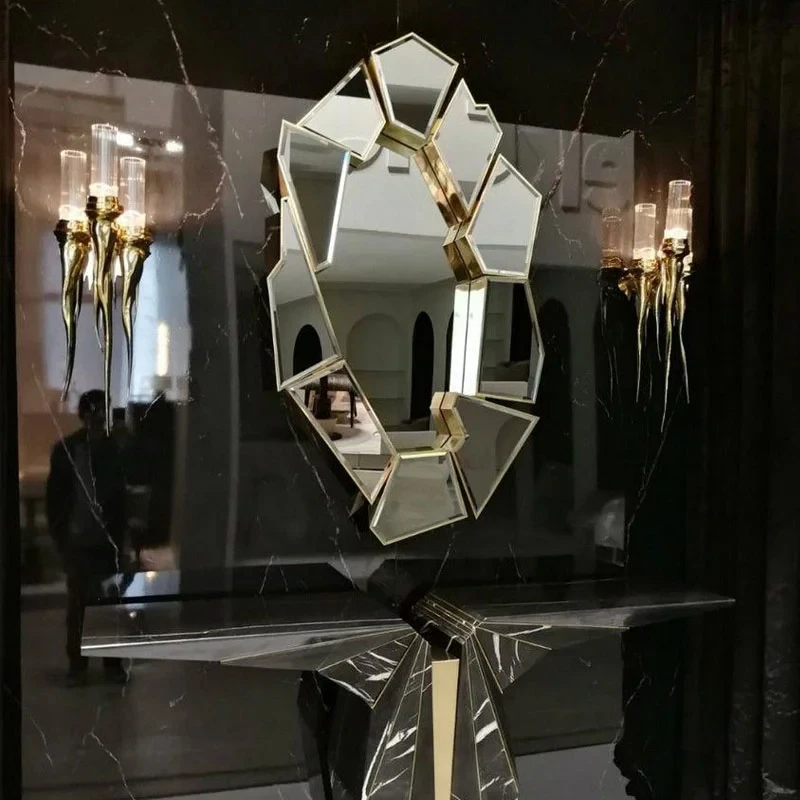 Design Irregolare Vintage Mirror Wall Nordic Hanging Abstract Large Mirror Corridoio Specchio Da Parete Room Decoration Estetica