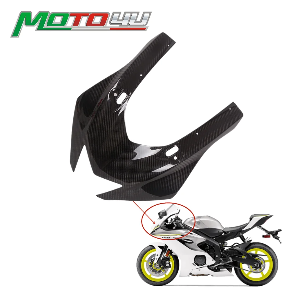 For Yamaha Yzf R6 2017 2018 2019 2020 100% Full Carbon Fiber Front Light Head Fairings Motorcycle Front Nose Fairing Kit