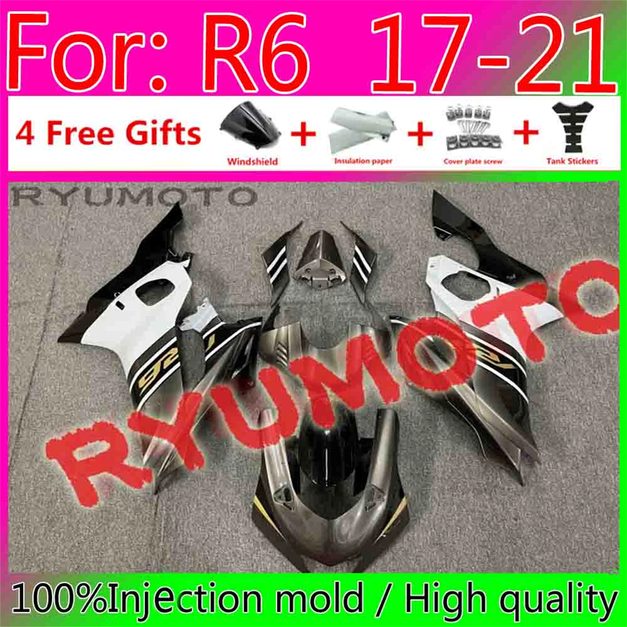 New Abs Motorcycle Whole Fairings Kit For Yamaha Yzf-R6 2017 2018 2019 2020 R6 17 18 19 20 21 Fairing