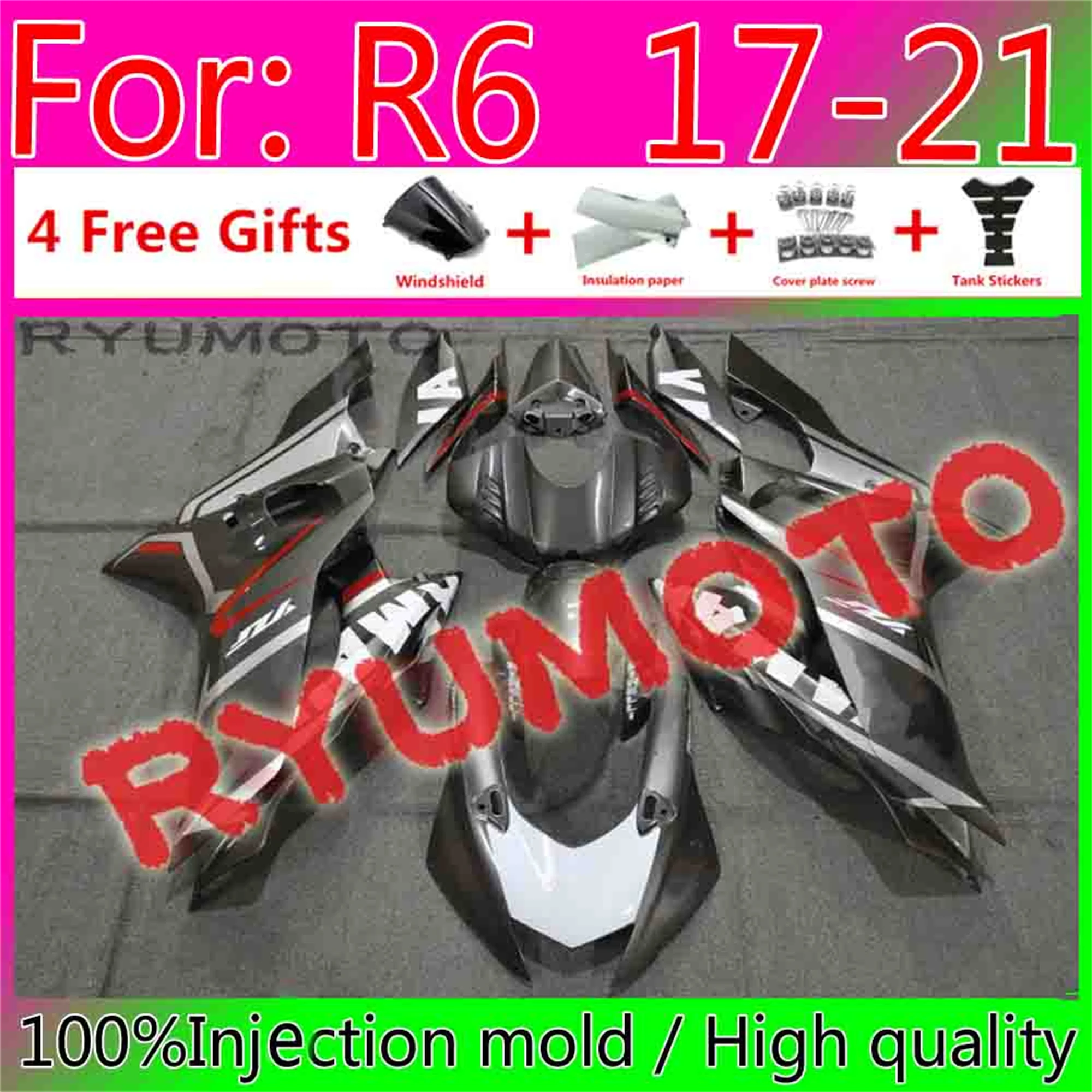 New Abs Motorcycle Whole Fairings Kit For Yamaha Yzf-R6 2017 2018 2019 2020 R6 17 18 19 20 21 Fairing