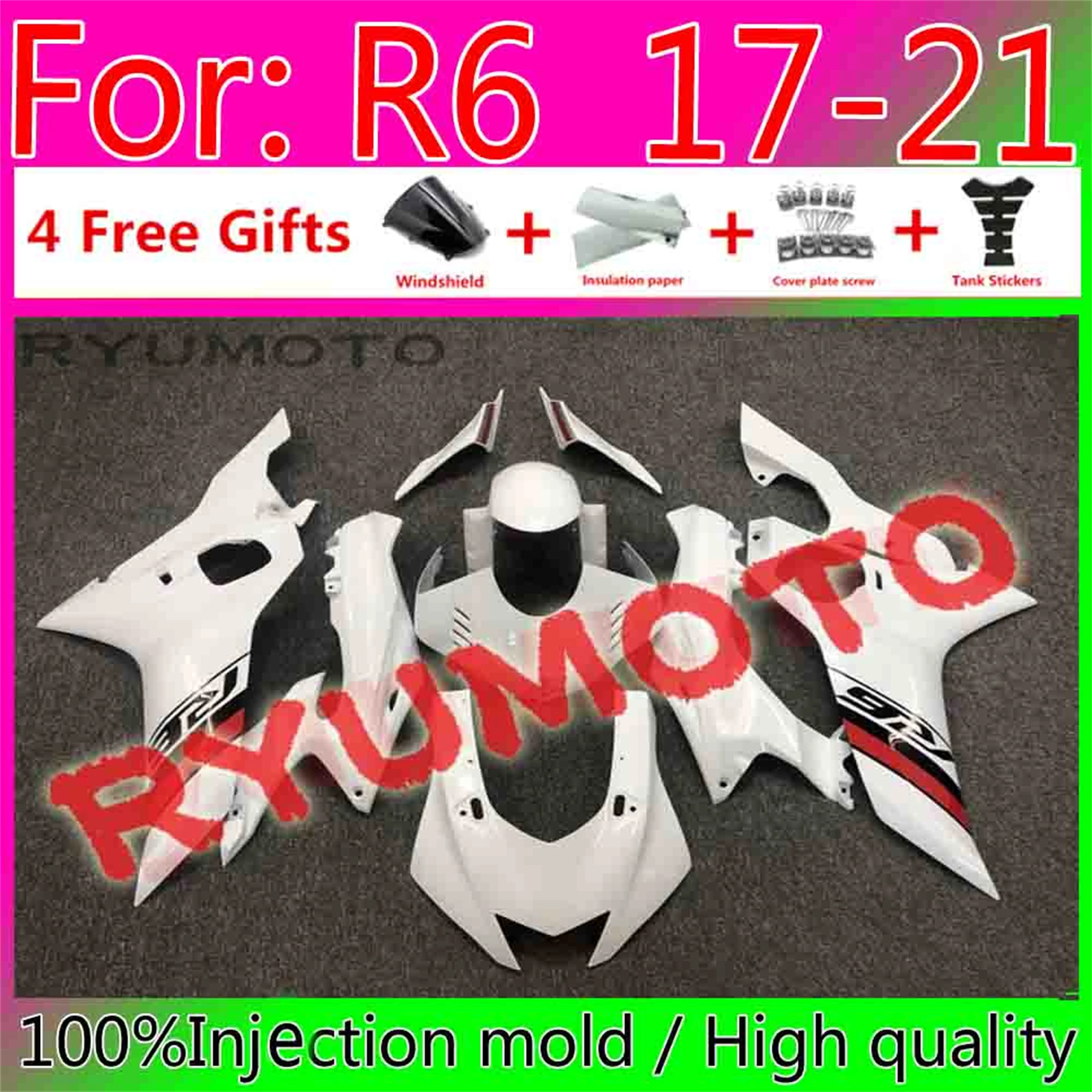 New Abs Motorcycle Whole Fairings Kit For Yamaha Yzf-R6 2017 2018 2019 2020 R6 17 18 19 20 21 Fairing
