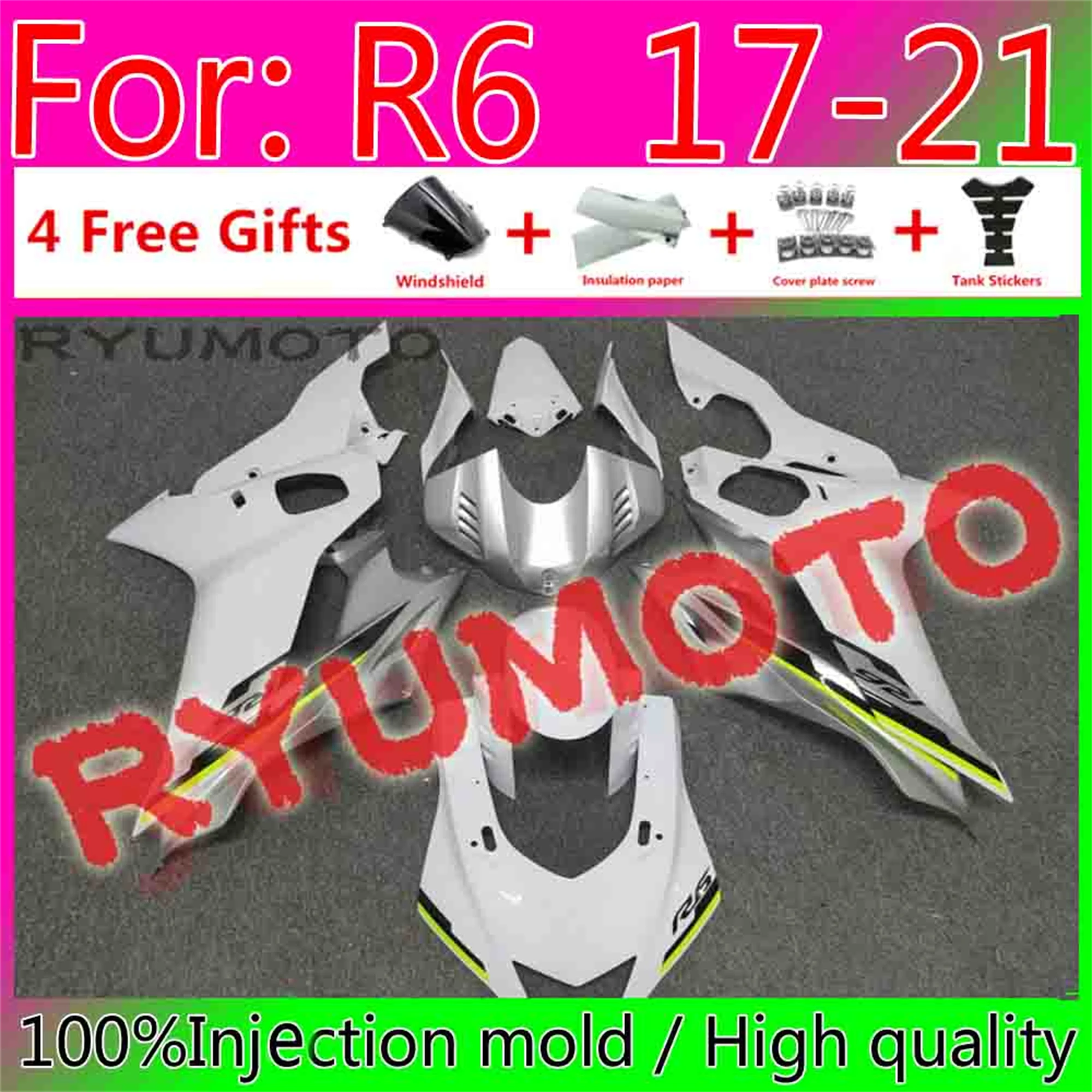 New Abs Motorcycle Whole Fairings Kit For Yamaha Yzf-R6 2017 2018 2019 2020 R6 17 18 19 20 21 Fairing