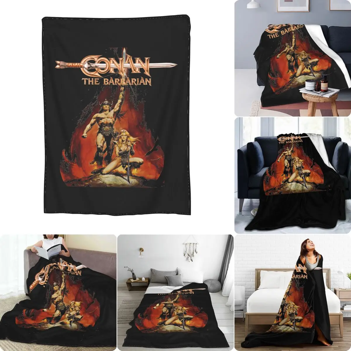 Magoneria Sword Adventure Film Conan The Barberian Portalo Coperta In Micro Pile Ultra-Morbida Invernale