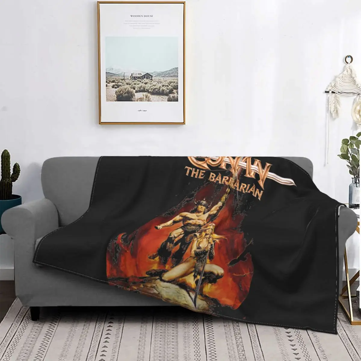 Magoneria Sword Adventure Film Conan The Barberian Portatutto Coperta Shaggy Sul Divano Spese Familiari