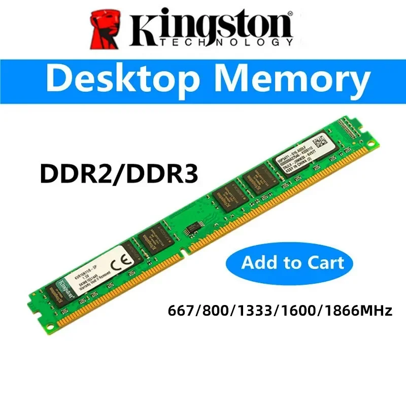 Kingston Pc Memory Ram Pc2 Ddr2 2Gb 800Mhz 667Mhz Pc3 Ddr3 4Gb 8Gb 1333Mhz 1600Mhz 1866Mhz Ddr3 Ram Modello Di Memoria Desktop