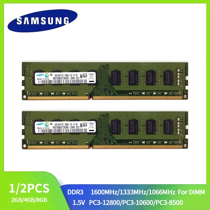1/2 Pz Samsung Ddr3 Dimm Ram 4Gb 2Gb 1600Mhz 1333Mhz 1066Mhz Memoria Desktop 240Pin Dimm 1.5V Pc3 Ram Memoria