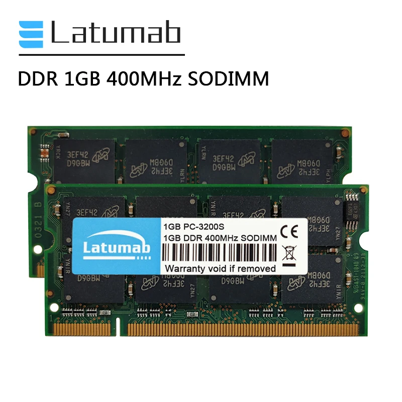 Latumab Ram Ddr 1Gb 2Gb 4Gb 400Mhz Pc-3200S Di Memoria Per Laptop 200Pin Sodimm 2.5V Memoria Ram Ddr Modulo Di Memoria Per Notebook