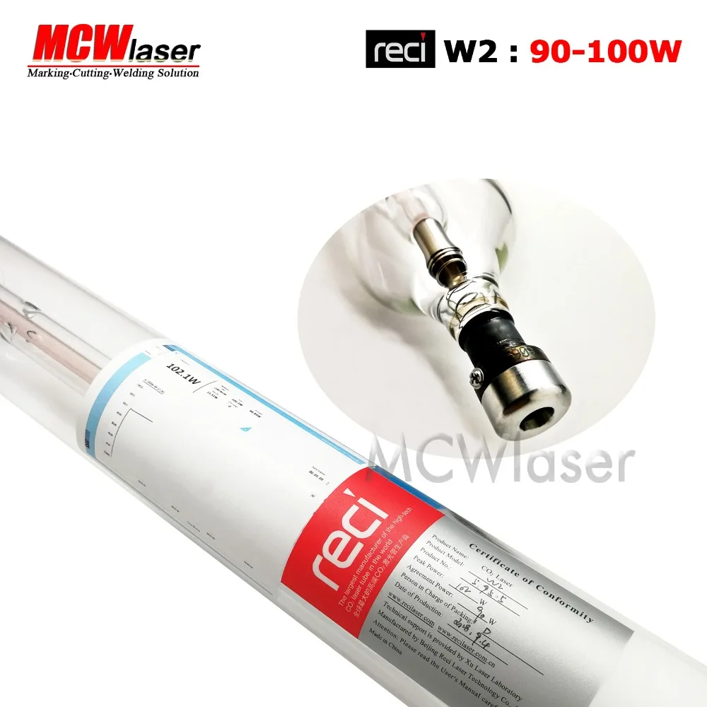 Originale Reci 90 W Co2 Tubo Del Laser Di Picco 100 W Z2 W2 Di Raffreddamento Ad Acqua Di Taglio Incisore