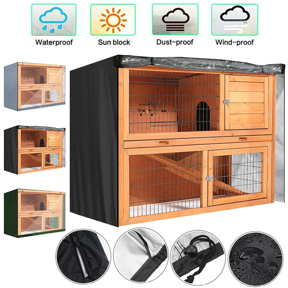 Impermeabile 4Ft Rabbit Hutch Cover Pet Bunny Cage Pet Bunny Cage Copertura Antipolvere Giardino Esterno Patio Antivento All'Aperto Senza Gabbia
