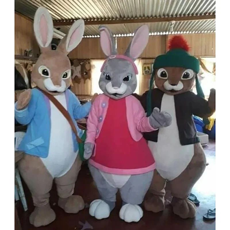 Costume Da Mascotte Coniglio Pasquale Adulto Halloween Christmas Dress Full Body Performance Puntelli