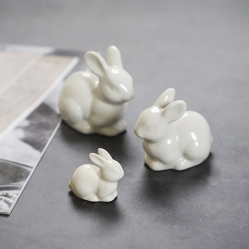 Ceramica Piccolo Coniglio Bianco Micro Paesaggio Decorazione Ornamenti In Ceramica Decorazione Della Casa Ornamenti Creativi Per Uccelli In Ceramica B