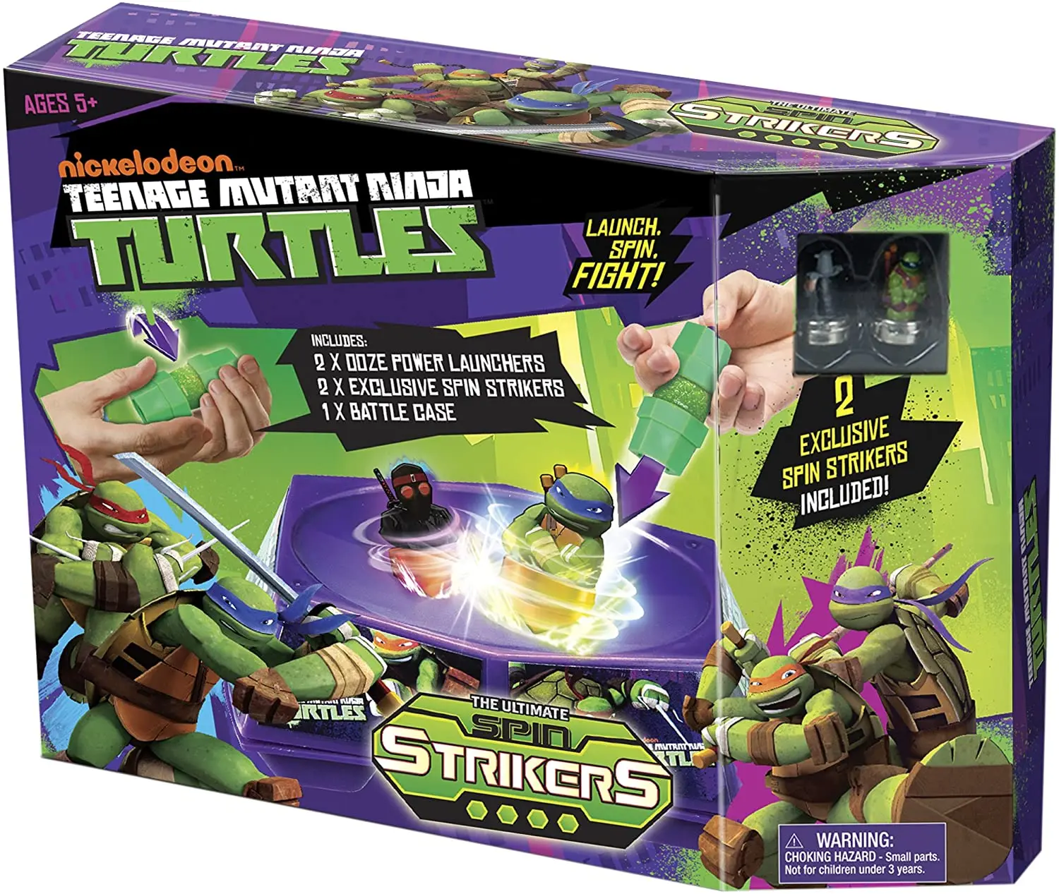 Ninja Turtles-Spin Striker Battle Pack, Action Playset (Mondo Toys 25196)