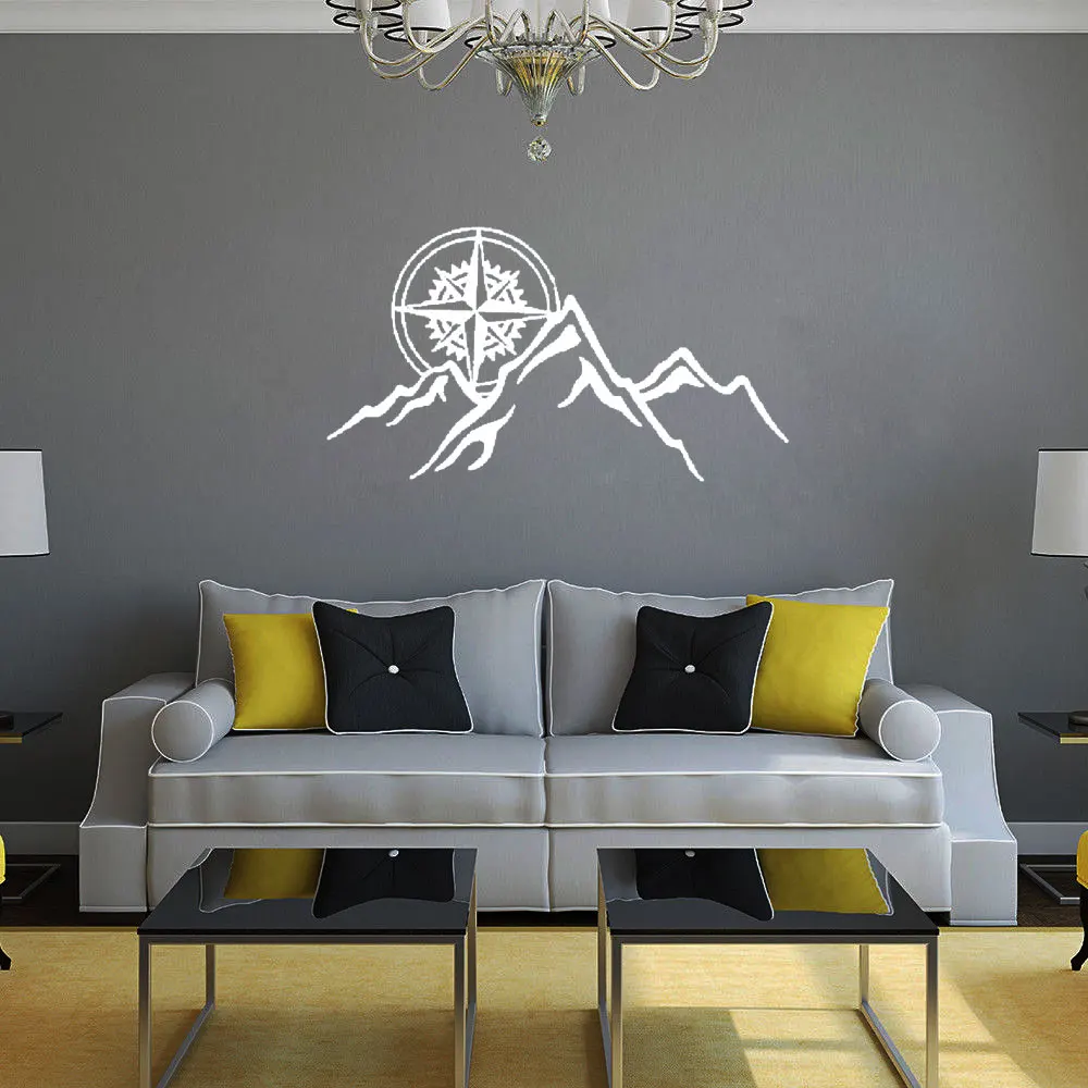 Creativo Mondo Compass Wall Sticker Per La Decorazione Della Camera Da Letto Adesivi Carta Da Parati Mappa Del Mondo Bussola Decalcomanie Da Parete Dw