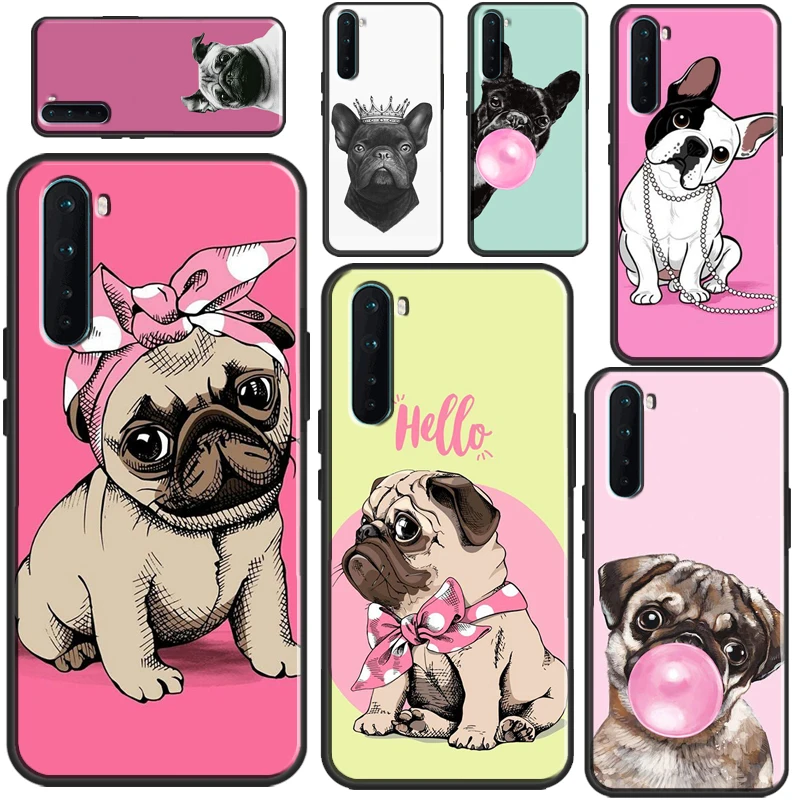 Custodia Bulldog Francese Cartoon Per Oneplus 9 Pro 8 Pro Nord 7T 8T Cover Per Oppo Realme 6 Pro 7 8 Pro Gt C3 C11 C15