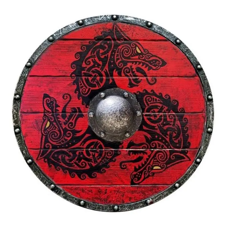 Viking Shield Cosplay Wolf Warrior Handcrafted Battle Ready Shield Medievale Viking Warrior Shield Accessori Per Costumi Cosplay